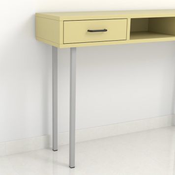 MØBELBEN REI STÅL 25X25X800MM MATT KROM