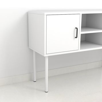 MØBELBEN REI STÅL Ø30X400MM HVIT