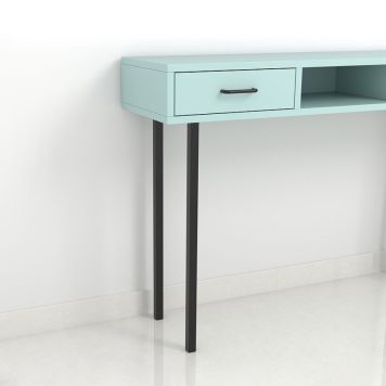 MØBELBEN REI STÅL 25X25X700MM SVART