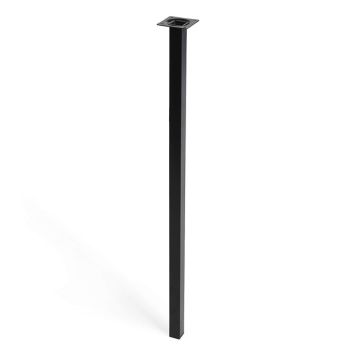 MØBELBEN REI STÅL 25X25X700MM SVART