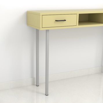 MØBELBEN REI STÅL 25X25X700MM MATT KROM