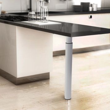 MØBELBEN REI JUSTERBART STÅL Ø50-60X710-1000MM HVIT