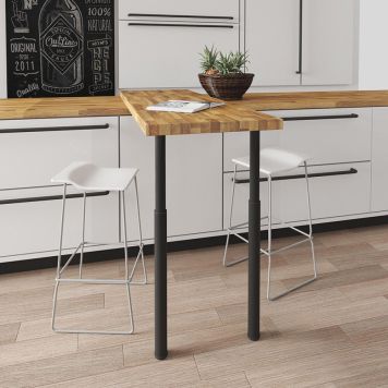 MØBELBEN REI JUSTERBAR STÅL Ø50-60X710-1000MM SVART