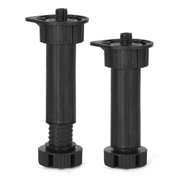 MØBELBEN REI ABS-PLAST Ø34X135-200MM SVART 4STK