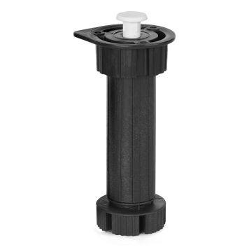 MØBELBEN REI GJENGER JUSTERBAR ABS-PLAST Ø34X135-200MM SVART 4STK/FRP