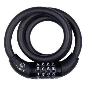 SPIRALLÅS MED KODE SVART 12X1000MM