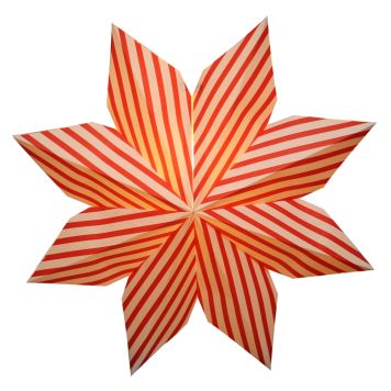 ADVENTSTJERNE GRÄNNA RØD/HVIT STRIPETE 45CM