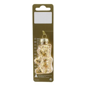 JULEPYNT BJØRN 16CM GULL