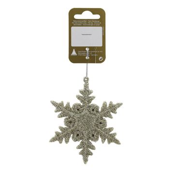 JULETREPYNT SNØFNUGG Ø9CM GULL