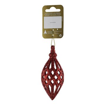 JULETREPYNT DRÅPER 4,5X11CM RØDE