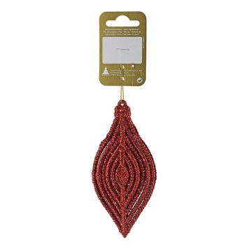 JULETREPYNT DRÅPER 6X12CM RØDE