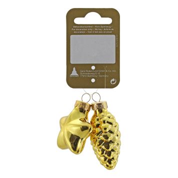 JULETREPYNT ULIKE FIGURER 2STK GULL