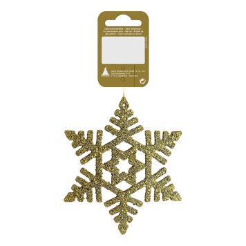 JULETREPYNT STJERNE GLITTER 10CM GULL