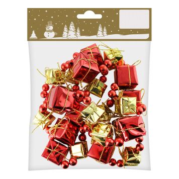 GIRLANDER 120CM RØD/GULL