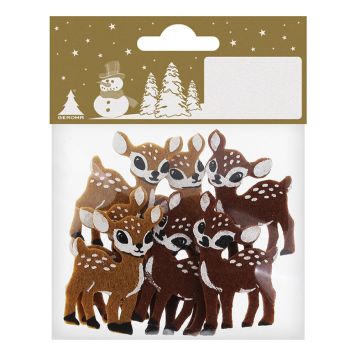 JULEPYNT REINSDYR FILT 4,5 CM BRUN 8STK