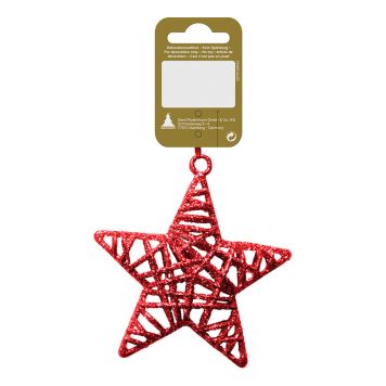 JULETREPYNT STJERNE Ø4,8CM RØD