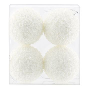 JULEKULER GLITTER Ø6CM HVIT 4STK