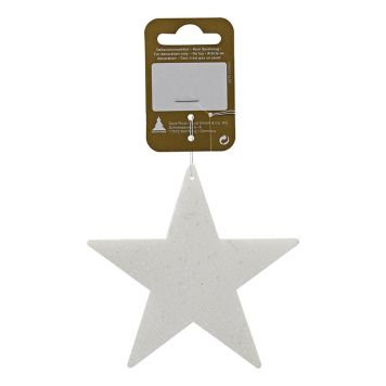 JULETREPYNT STJERNE GLITTER 10CM HVIT