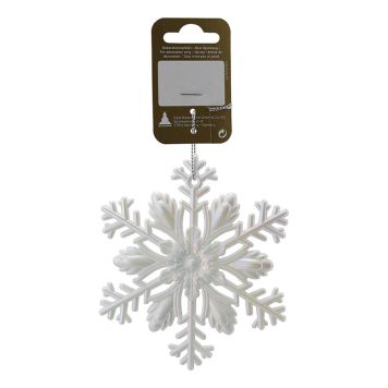 JULETREPYNT SNØFNUGG 8,5X9CM HVIT