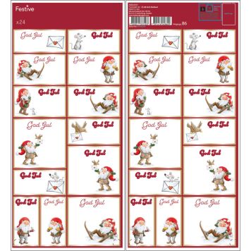 JULEETIKETT RØD/HVIT 24-PAKNING