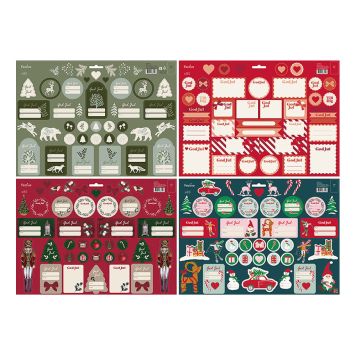 JULEETIKETT FLERFARGEDE 80STK