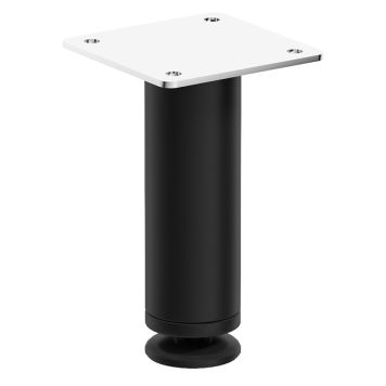 MØBELBEN RIVA FOR HØYSKAP AGNES MATTE SVART 10 CM 4STK