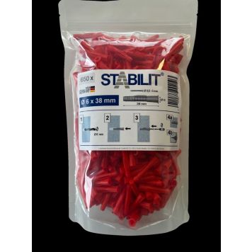UNIVERSALPLUGG STABILIT 6X38MM 650STK RØD