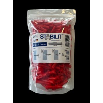 UNIVERSALPLUGG STABILIT 8X51MM 280STK RØD