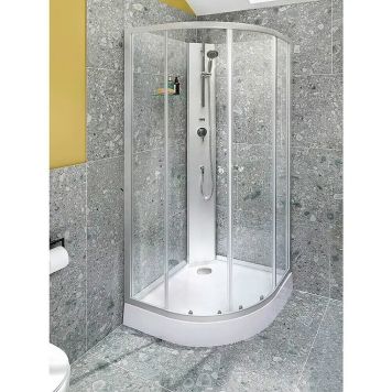 DUSJKABINETT WHITE SEA 90X90CM GRÅ