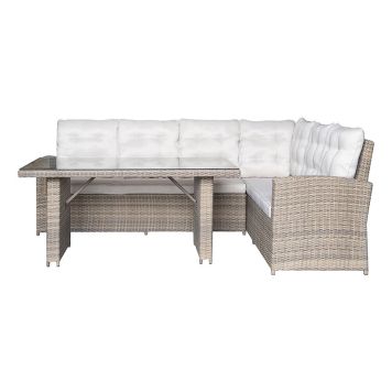 LOUNGESETT MED HJØRNESOFA SUNFUN VÄDDÖ KUNSTRATTING NATUR