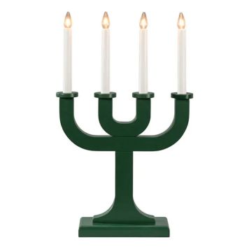 ADVENTSSTAKE KONSTSMIDE 4 LYS TRE GRØNN