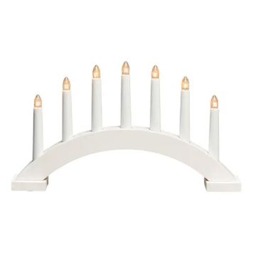 ADVENTSSTAKE KONSTSMIDE 7 LYS TRE HVIT