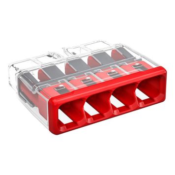 KLOBLINGSKLEMME WAGO 2773 4-P 0,75–4MM² RØD 10STK