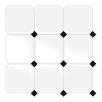 DEKORMOSAIKK PEEL & STICK MOSAI 30x30CM HVIT/SVART