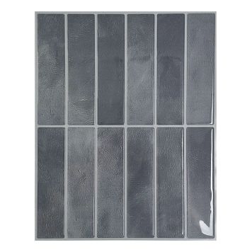 DEKORMOSAIKK PEEL & STICK REKTANGEL 29x23CM GRÅ