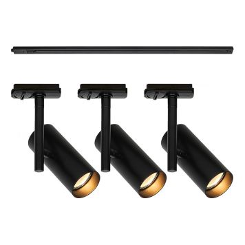 SPOTSKINNER NORDLUX JEROME LINK + 1M SKINNE SVART 3-PAKK