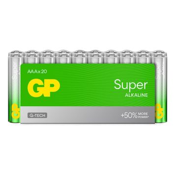AAA-BATTERIER GP BATTERIES SUPERALKALISKE LR03 AAA-BATTERIER MED 20 STK.