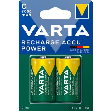 BATTERI VARTA C RECHARGE ACCU 3000MAH 2-PK