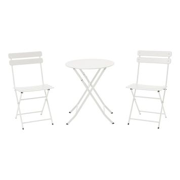 KAFÉSETT SUNFUN BISTRO + 2 STOLER HVIT