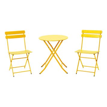 KAFÉSETT SUNFUN BISTRO + 2 STOLER KLARGUL