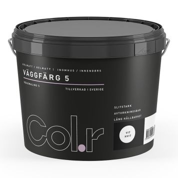 VEGGMALING COL.R HELMATT HVIT 3L