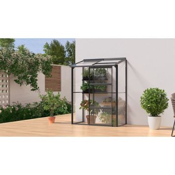 VEGGVEKSTHUS GARDOL SVART ALUMINIUM/GLASS 0,9M²