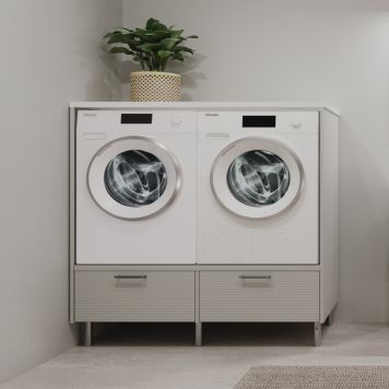 VASKEMASKINSKAP CAMARGUE VIKA 2 OPPHØYDE HVITEVARER LAVE 126,8CM