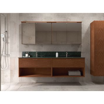 BADEROMSMØBEL CAMARGUE AURA DOBBEL 2 SKUFFER & 2 HYLLER 160CM