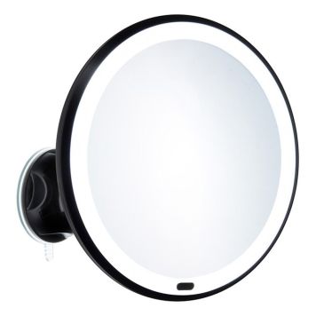 SMINKESPEIL BESLAGSBODEN GLOW LED MED SUGEPROPP SVART