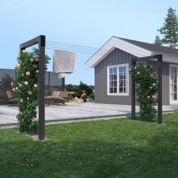 TØRKESTATIV PLUS CUBIC MODELL 3 TRYKKIMPREGNERT SVART 400X108X199 CM