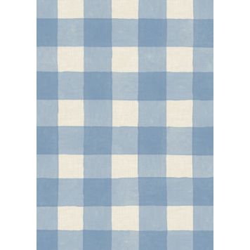 WAX CLOTH CARREAUX BLUE 138CMX1,5M