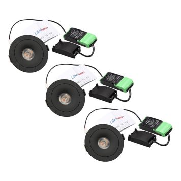 DOWNLIGHT LUMINANS CHESTER 3X7W SVART 3PK
