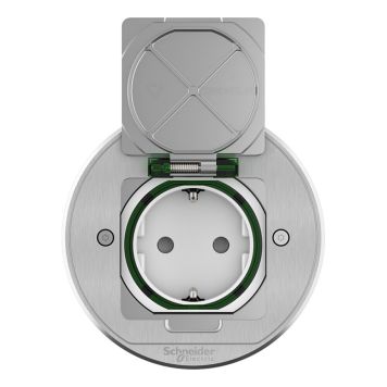 GULVUTTAK SCHNEIDER ELECTRIC UNICA SYSTEM+ RUND XS GRÅ