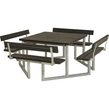 BENKESETT PLUS TWIST MED 4 RYGGSTØTTER PLAST 227X227X76